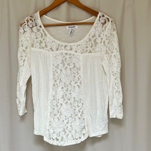 Aeropostale white lacy long sleeve top (S) nwot